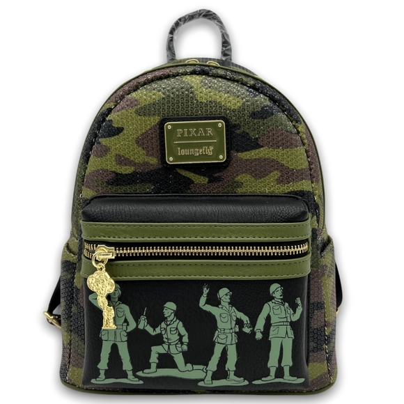 LOUNGEFLY DISNEY PIXAR TOY STORY ARMY MEN SEQUIN MINI BACKPACK